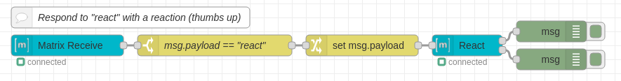 Respond to "react" with Reaction